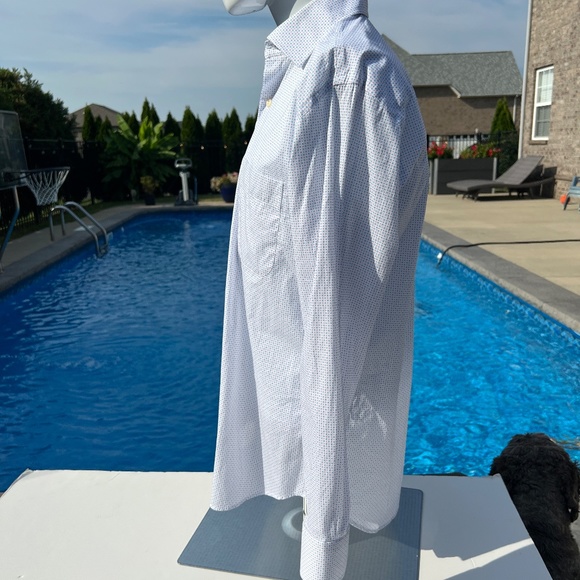 Peter Millar Mens Long Sleeve White with Blue and red dots Size Medium - Picture 5 of 10